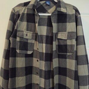 Mens super soft green/black fleece shirt